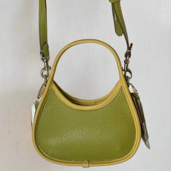 Coach Mini Ergo Bag Coachtopia CO662 Leather 90s Crossbody Lime Green Sunflower - Picture 2 of 13